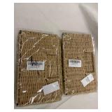 Rugia Craft Woven Raffia Baskets- Natural Beige - Made in China (Lot of 2)