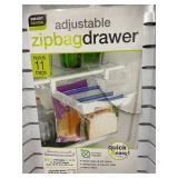 Smart Design ZipBag Drawer Adjustable - Holds 11 Bags for Kitchen Pantry Organizer