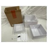 Lifewit White Plastic Storage Boxes Set - Assorted Sizes for Organization