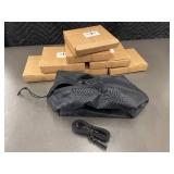 7 Travel Packing Organizers - Black Nylon Zip Bag with Detachable Strap