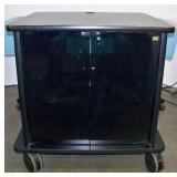 Rolling Cart for A/V Equipment with Front Doors on Casters