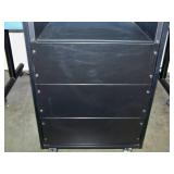 A/V Equipment Rack with Rack Rails, Shelves and Power Strip on Lockable Casters