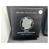 2021-O Uncirculated Morgan Silver Dollar in Original Mint Box with COA - Greysheet Wholesale Price - $100.00
