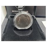 2021-S Uncirculated Morgan Silver Dollar in Original Mint Box with COA - Greysheet Wholesale Price - $100.00
