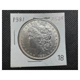 1881 Morgan Silver Dollar Marked MS65 When Purchased - Nice Mint Luster!!