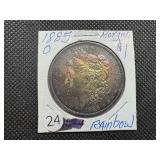 High Grade 1885-O Rainbow Toned Morgan Silver Dollar - Beautiful Coin, Looks Better in Hand!!