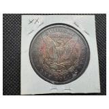 High Grade 1885-O Rainbow Toned Morgan Silver Dollar - Beautiful Coin, Looks Better in Hand!!