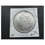 1890 Morgan Silver Dollar Marked AU When Purchased - Nice Mint Luster!!