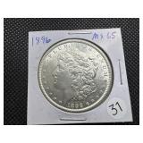 1896 Morgan Silver Dollar Marked MS65 When Purchased - Nice Mint Luster!!