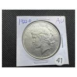 1922-D Peace Silver Dollar Marked AU When Purchased