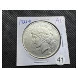 1922-D Peace Silver Dollar Marked AU When Purchased
