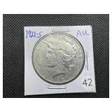 1922-S Peace Silver Dollar Marked AU When Purchased