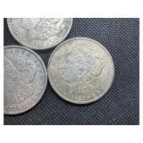 Three 1921-P Morgan Silver Dollars