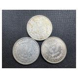 Three 1921-P Morgan Silver Dollars