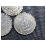 Three 1921-P Morgan Silver Dollars