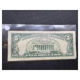 1963 Red Seal Five Dollar Bill
