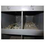 72 Compartment Bolt Bin w/Contents 34"x42"x12"