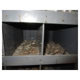 72 Compartment Bolt Bin w/Contents 34"x42"x12"