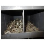 72 Compartment Bolt Bin w/Contents 34"x42"x12"