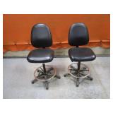 (2) Adjustable Height Bar Stools