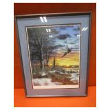 Jim Hansel "Autumn Ringnecks" S&N Print 2206/2700 26"x32" Frame