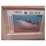 Louis Frisino 1988-89 ND Trout & Salmon Stamp S&N Conservation Edition Print 23/50 17"x15" Frame Size