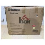 HOMCOM 26.25" Counter Height Bar Stools, Tufted Wingback Armless Upholstered Dining Chair with Rubber Wood Legs, Set of 2, Gray (Maybe Missing Hardware)