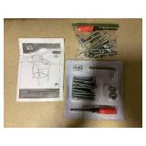 HOMCOM 26.25" Counter Height Bar Stools, Tufted Wingback Armless Upholstered Dining Chair with Rubber Wood Legs, Set of 2, Gray (Maybe Missing Hardware)