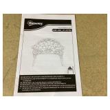 Outsunny Outdoor Bench, Cast Aluminum Outdoor Furniture, Metal Bench with Floral Rose Accent & Antique Finish, Green