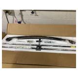 LOT OF 2 Outsunny 1-3 Step Metal Handrails for Outdoor Steps, Porch Deck Stair Railing with Installation Kit for Concrete Steps, Black