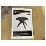 Outsunny Patio Dining Table with Umbrella Hole Round Outdoor Bistro Table for Garden Lawn Backyard, White