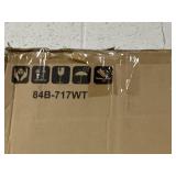 Outsunny Patio Dining Table with Umbrella Hole Round Outdoor Bistro Table for Garden Lawn Backyard, White