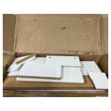 HOMCOM 2-in-1 Coat Rack Shoe Bench Set, 5-Hook Hall Tree with Bench and Shoe Storage for 9 Pairs of Shoes for Entryway, Hallway, White (Used, Transit Damage: 1 Piece Of Part #6 Is Broken)