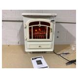 HOMCOM Fireplace Stove, Electric Fireplace Heater with Realistic LED Flames and Logs, 725W/1450W, Beige