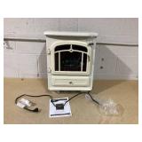 HOMCOM Fireplace Stove, Electric Fireplace Heater with Realistic LED Flames and Logs, 725W/1450W, Beige