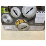 GreenPan 7PC Aluminum Gray Ceramic Cookware Black Steel