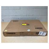 HOMCOM Fold-out Convertible Office Desk, Wall Mount Computer Desk with Blackboard and Side Shelf, Charcoal Gray