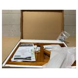 Outsunny Hanging Deck Table, Wood Frame, 26.75" x 25.5" x 16" -21.75", Natural