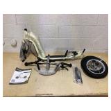 Aosom Youth Scooter Front and Rear Caliper Dual Brakes 12-Inch Inflatable Front Wheel Ride On Toy For Age 5+ - Beige (Maybe Missing Hardware)