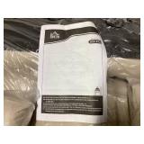 HOMCOM Convertible Floor Sofa Chair, Folding Couch Bed, Guest Chaise Lounge with 2 Pillows, Adjustable Backrest and Headrest, 51.25" L, Beige