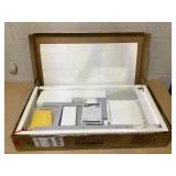 Qaba Toddler Table and Chair Set, Kids Writing Desk Homework Table with Whiteboard, Storage Cabinet, Gray