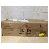 HOMCOM Shoe Bench with Storage Cabinets, Bamboo Entryway Bench with Seating Cushion, 3 Doors and Hidden Compartment for Hallway, Dark Cherry 35.25" x 12.5" x 19.25"