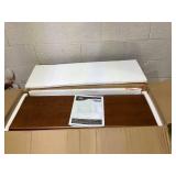 HOMCOM Shoe Bench with Storage Cabinets, Bamboo Entryway Bench with Seating Cushion, 3 Doors and Hidden Compartment for Hallway, Dark Cherry 35.25" x 12.5" x 19.25"