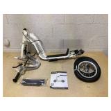 Aosom Youth Scooter Front and Rear Caliper Dual Brakes 12-Inch Inflatable Front Wheel Ride On Toy For Age 5+ - White