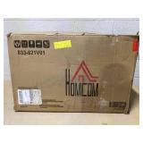 HOMCOM Faux Leather lounge chair with footrest and armrest, Manual Swivel Recliner for living room, Black