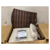 Outsunny Patio Adirondack Chair with Rattan Wicker, Soft Cushions, Tall Curved Backrest for Deck or Garden, Cream White 25.2" W x 31.5" D x 35.4" H