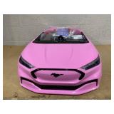 Qaba 12V Kids Ride On Car, Licensed Ford Mustang Mach-E Electric Car with Remote Control, LED Light, Music, Pink