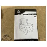 HOMCOM Vibration Massage Recliner Chair for Living Room with Heat, Wingback Single Sofa, Modern Linen Fabric Push Back Reclining Chair with Footrest, Side Pocket, Brown