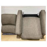 HOMCOM Vibration Massage Recliner Chair for Living Room with Heat, Wingback Single Sofa, Modern Linen Fabric Push Back Reclining Chair with Footrest, Side Pocket, Brown