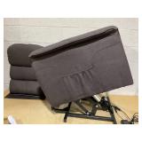 HOMCOM Power Lift Assist Recliner Chair for Elderly with Remote Control, Linen Fabric Upholstery,  Brown, 26" W x 35.5" D x 37.75" H